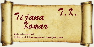 Tijana Komar vizit kartica